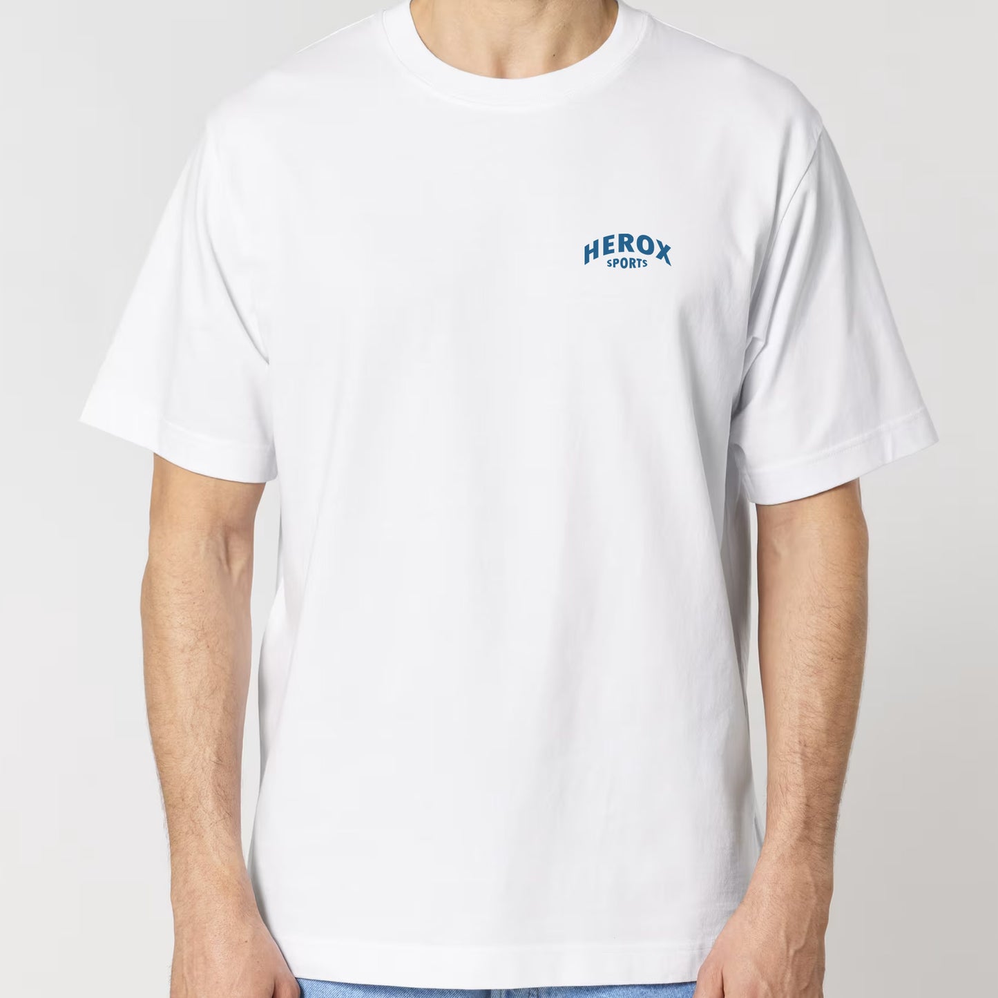 HEROX-T-shirt-oversized-We-Create-New-Athletes-Front-unisex-men-white