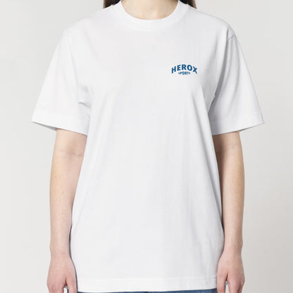 HEROX-T-shirt-oversized-We-Create-New-Athletes-Front-unisex-woman-white